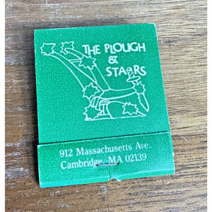 The Plough & Stars Bar Cambridge MA Matchbook Vintage Harvard Boston Restaurants
